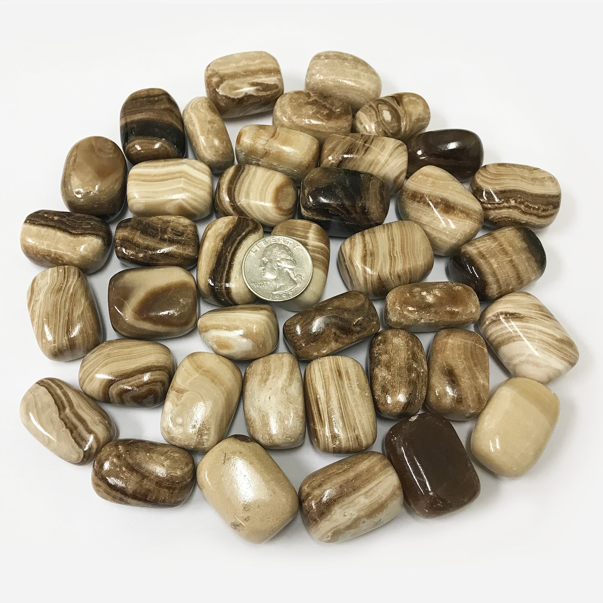Chocolate Calcite Tumbled Stone - Gem Avenue