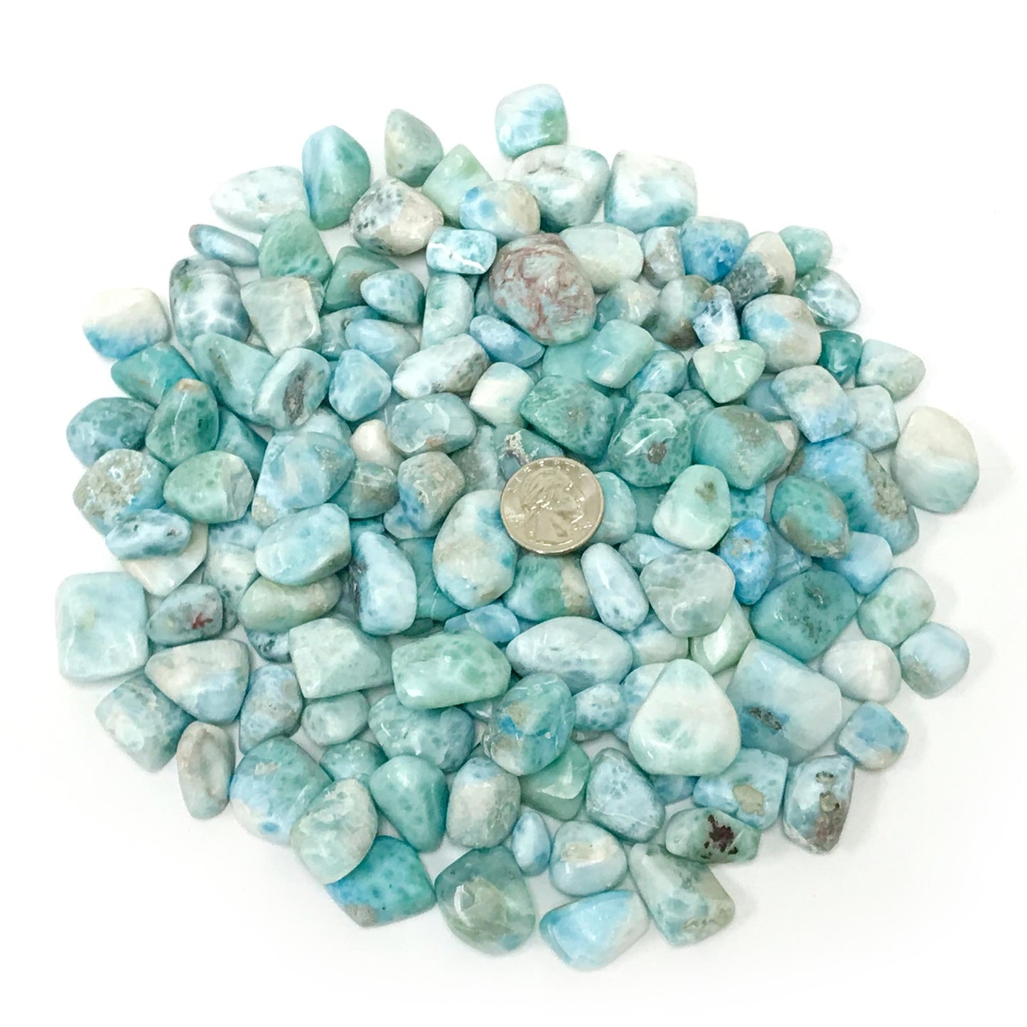Natural Larimar Tumble Stone Tumbled Gemstone Crystals - Gem Avenue