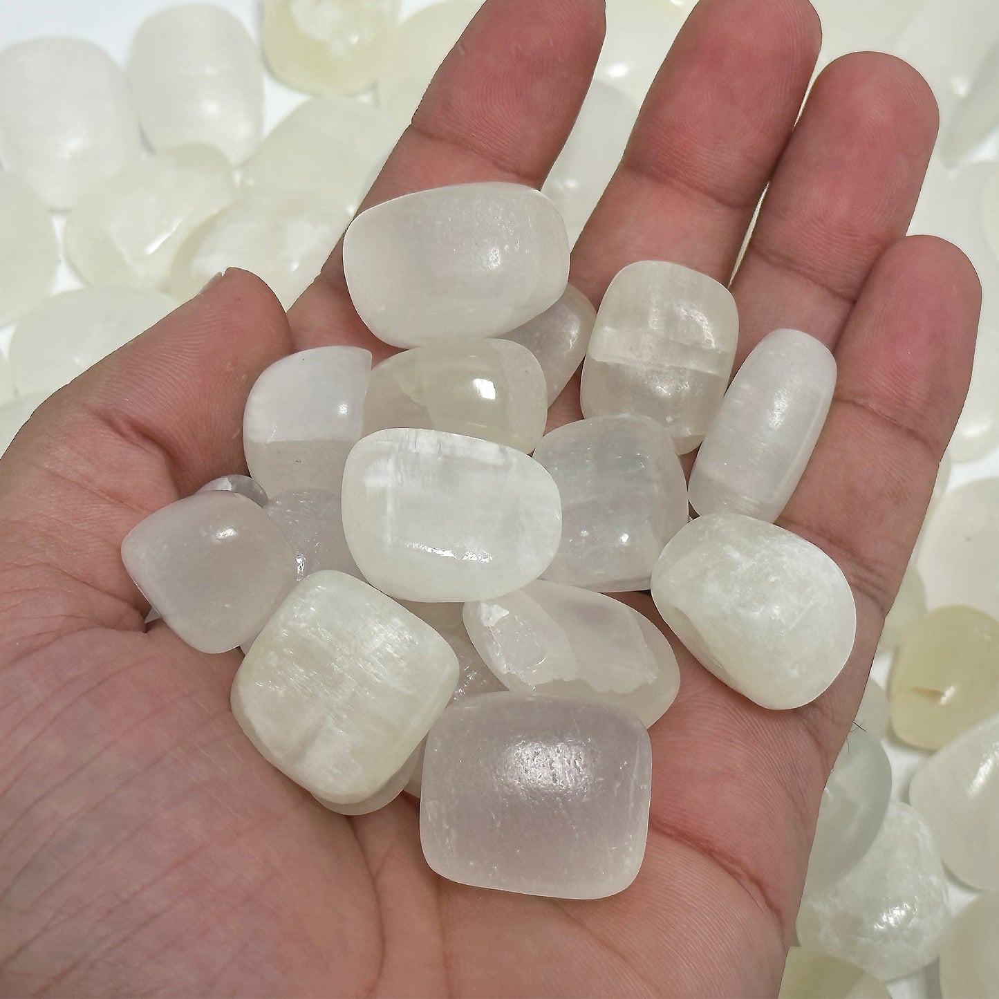 Natural White Calcite Tumbled Gemstone - Gem Avenue