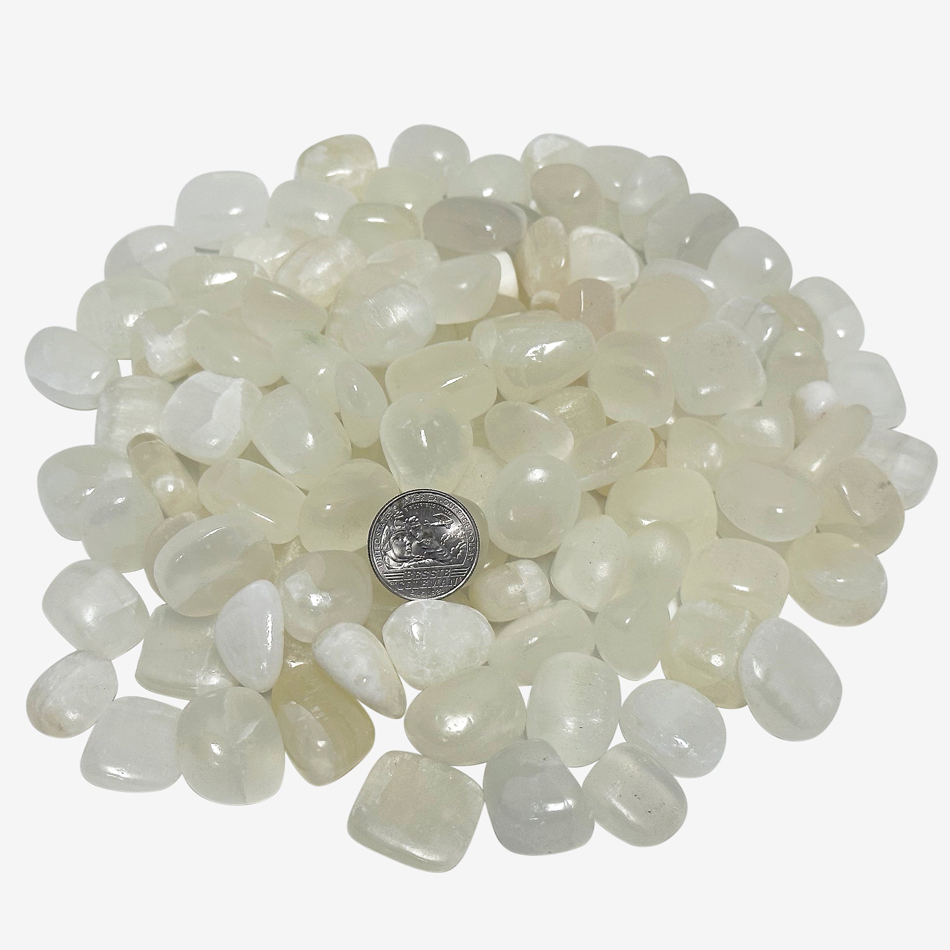 Natural White Calcite Tumbled Gemstone - Gem Avenue