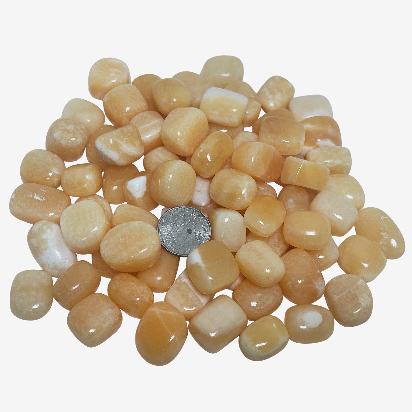 Natural Mango Calcite Tumbled Gemstone - Gem Avenue