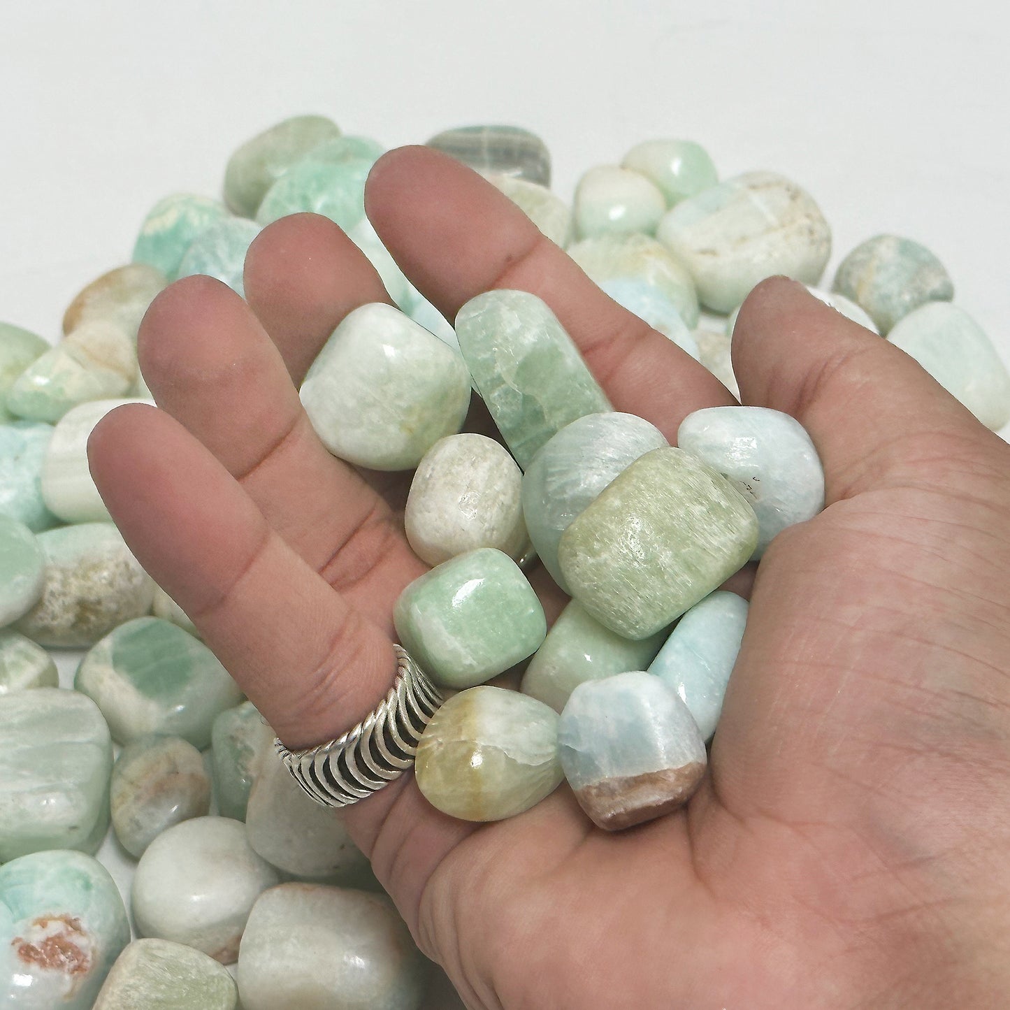 Natural Pistachio Calcite Tumbled Gemstone - Gem Avenue