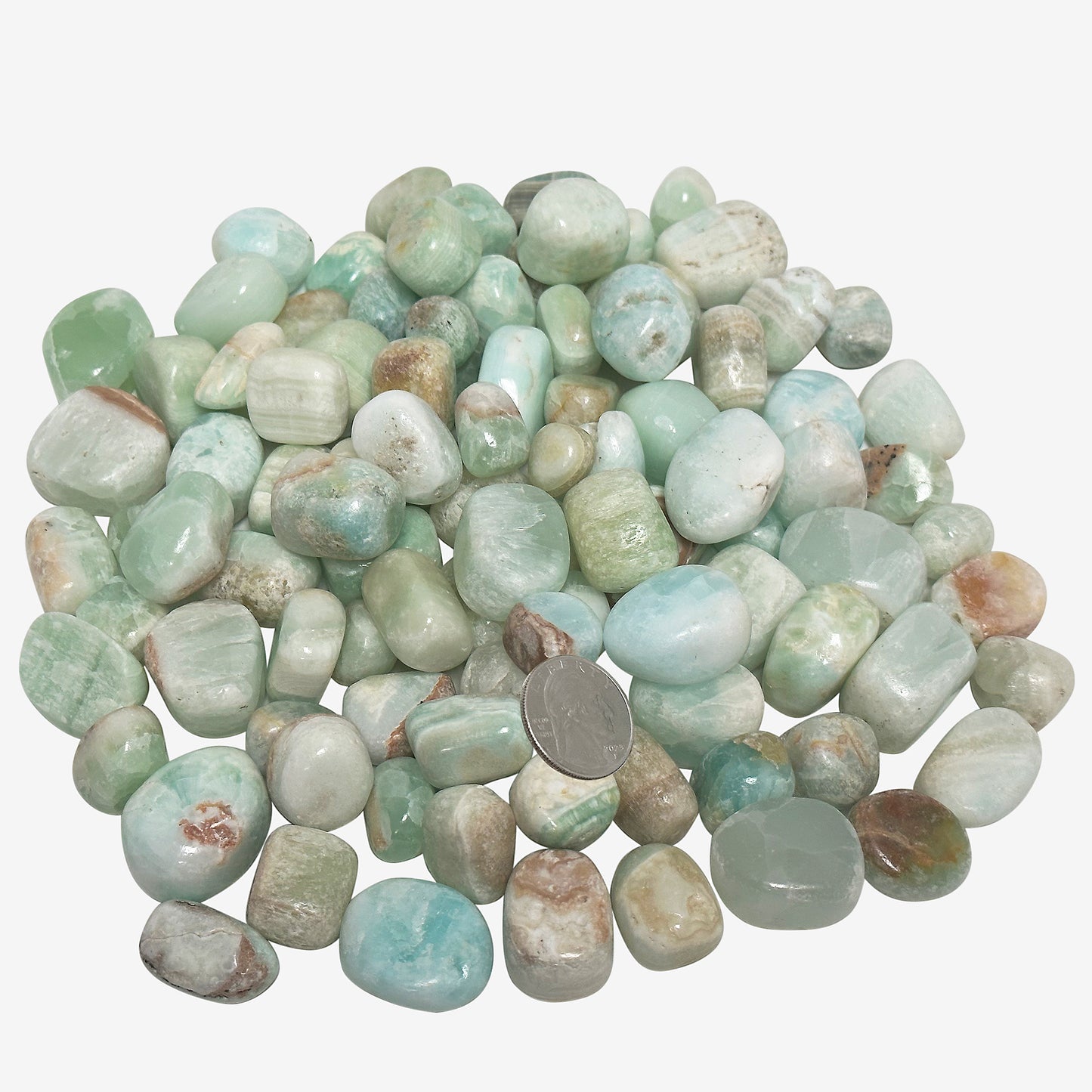 Natural Pistachio Calcite Tumbled Gemstone - Gem Avenue