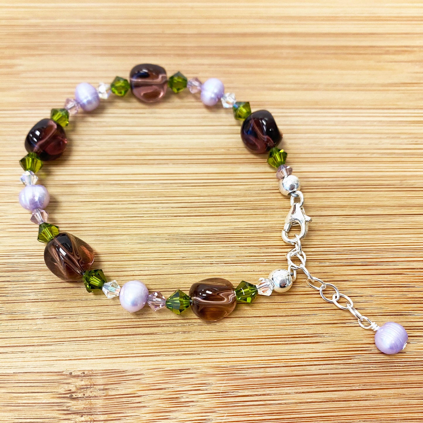 Multicolor Austrian Crystals 7 to 9 Inch Sterling Silver Bracelet - Gem Avenue