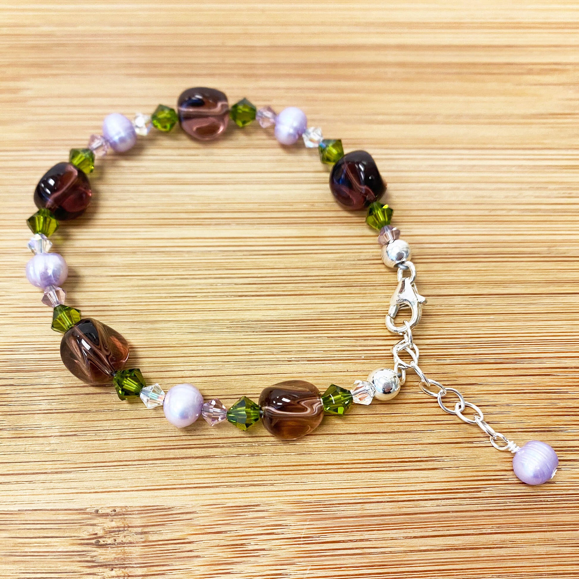 Multicolor Austrian Crystals 7 to 9 Inch Sterling Silver Bracelet - Gem Avenue