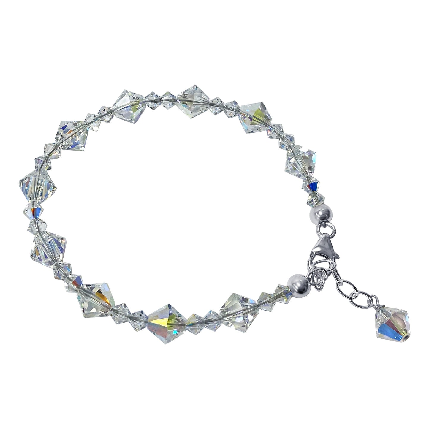Adjustable 7 to 8 inch Bracelet with .925 Silver and Austrian Crystals-Gem Avenue