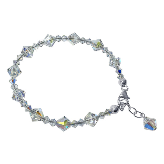 Adjustable 7 to 8 inch Bracelet with .925 Silver and Austrian Crystals-Gem Avenue