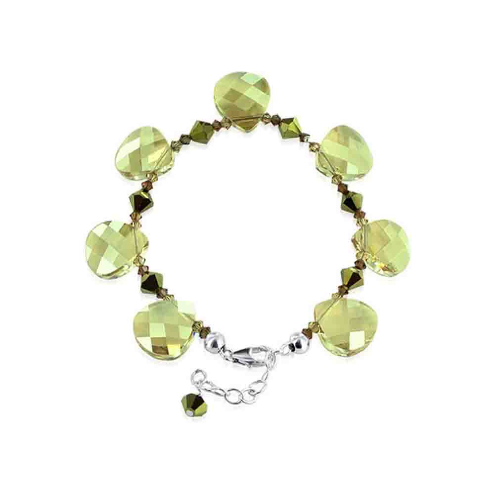 .925 Sterling Silver 7–8.5 inch Adjustable Bracelet with Austrian Crystals Elegant Handmade Jewelry for Women, Gifts, Special Occasions & Everyday Wear - GBG25