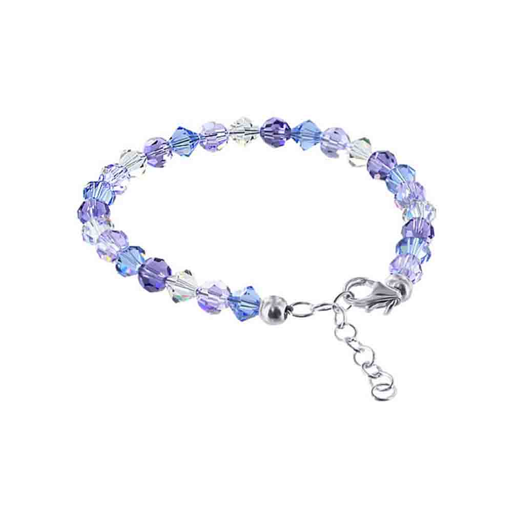 Sterling Silver Bracelet with Austrian Crystals Adjustable 7 to 8 Inch