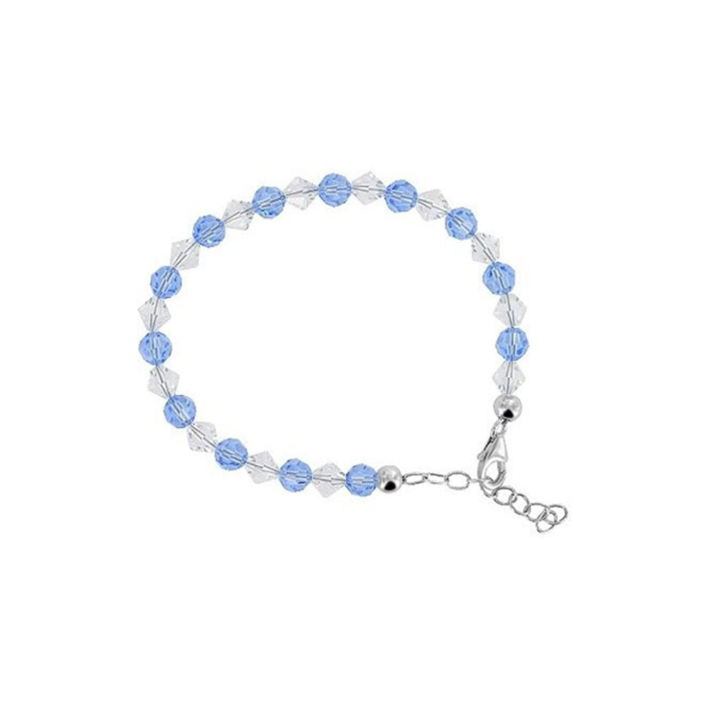 Sterling Silver Bracelet with Austrian Crystals Adjustable 7 to 8 Inch