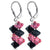 Clear and Black Austrian Crystals 925 Sterling Silver Leverback Earrings - Gem Avenue