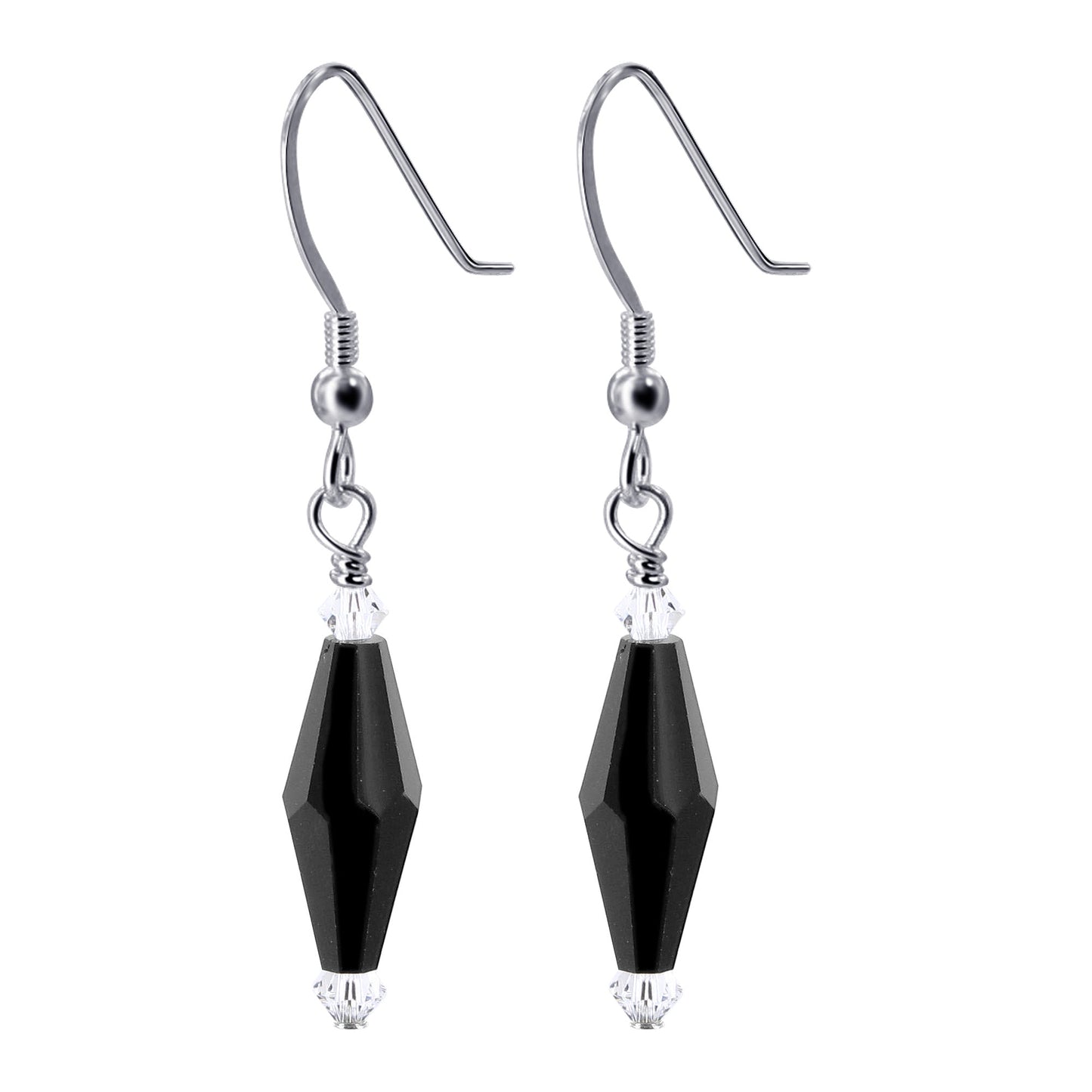 Handmade 925 Sterling Silver Drop Earrings with Polygon Shape Austrian Crystals Elegant Jewelry for Women, Gifts & Special Occasions