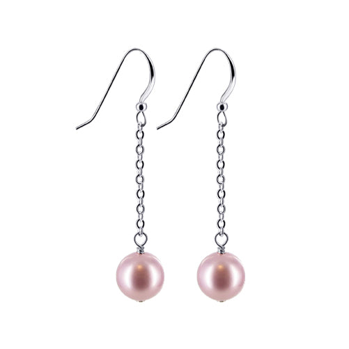 .925 Sterling Silver Handmade Dangle Earrings with Faux Pearl