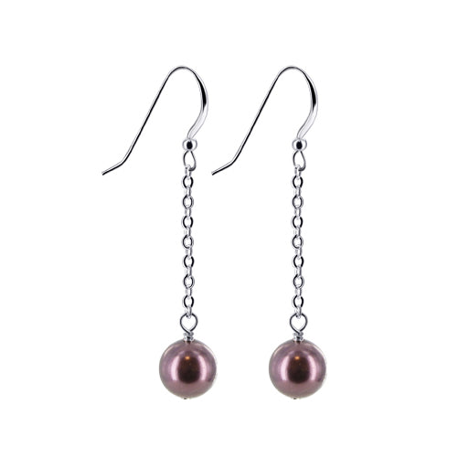 .925 Sterling Silver Handmade Dangle Earrings with Faux Pearl