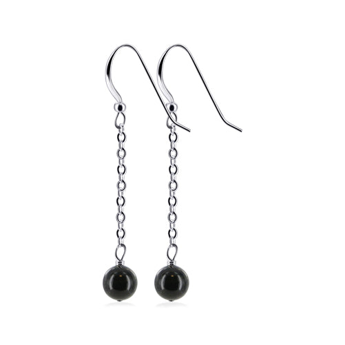 .925 Sterling Silver Handmade Dangle Earrings with Faux Pearl