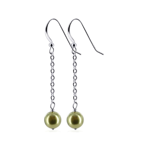 .925 Sterling Silver Handmade Dangle Earrings with Faux Pearl