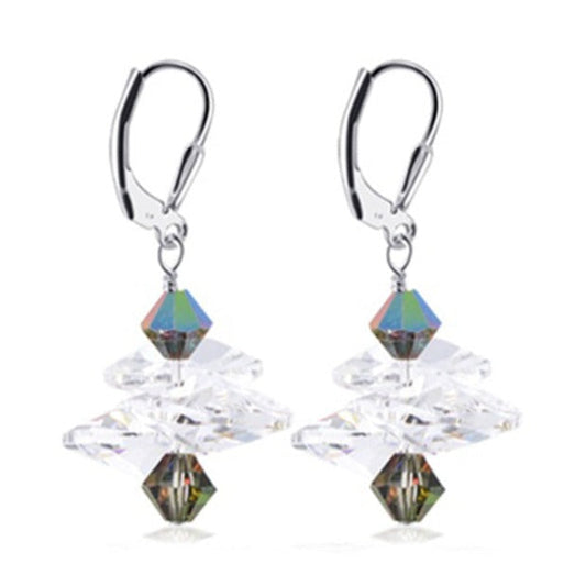 Vitrail Austrian Crystals Sterling Silver Leverback Drop Earrings