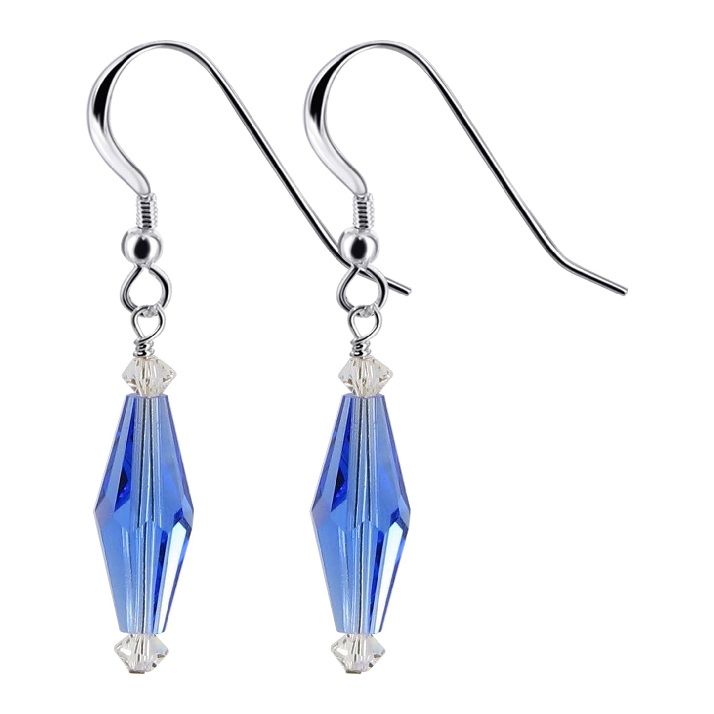 .925 Silver Drop Earrings with Austrian Crystals for a Sparkling Look