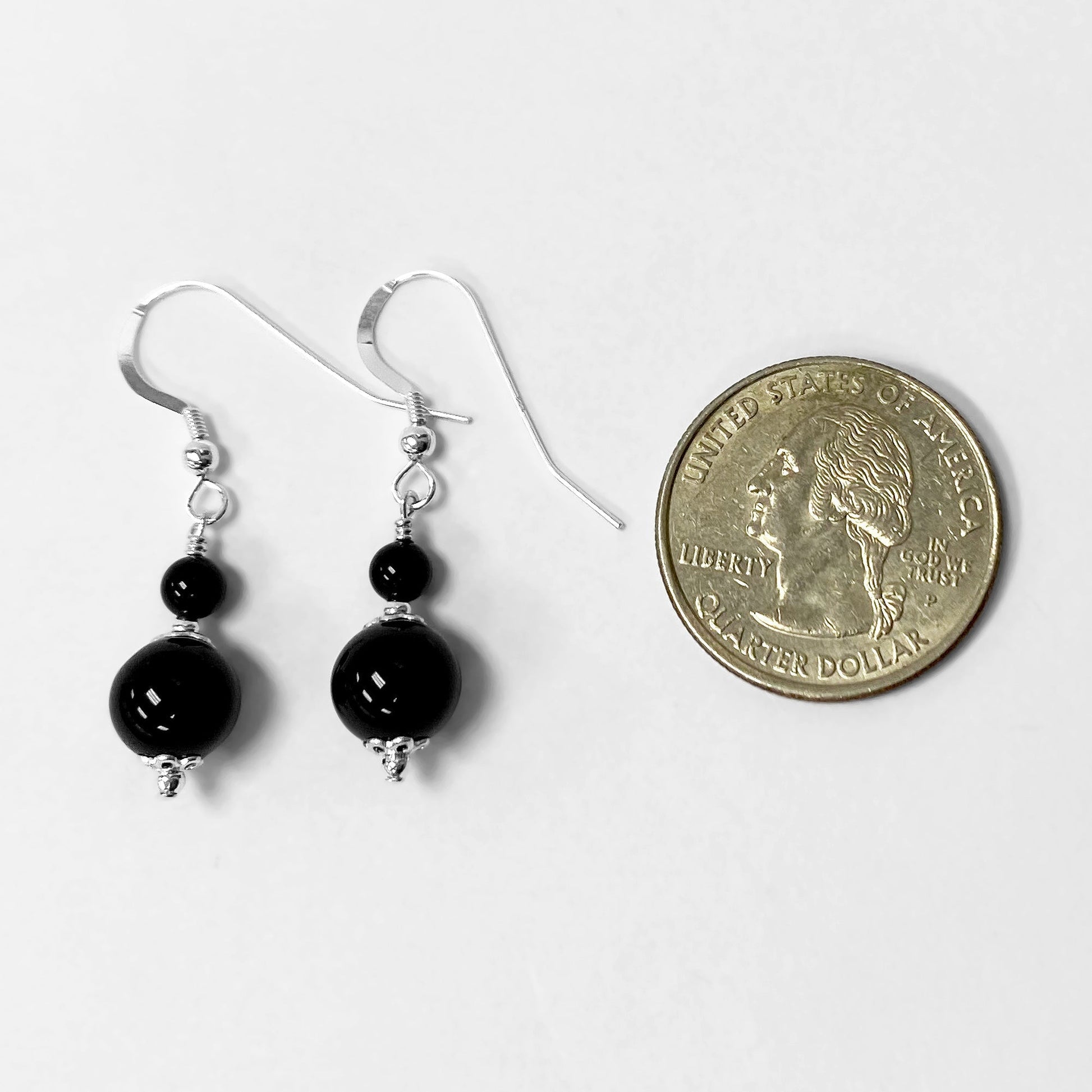 Black Onyx Austrian Crystals 925 Sterling Silver Drop Earrings - Gem Avenue