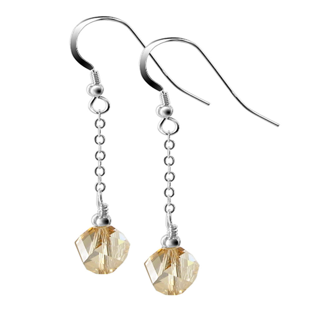 .925 Sterling Silver Dangle Earrings with Austrian Crystals