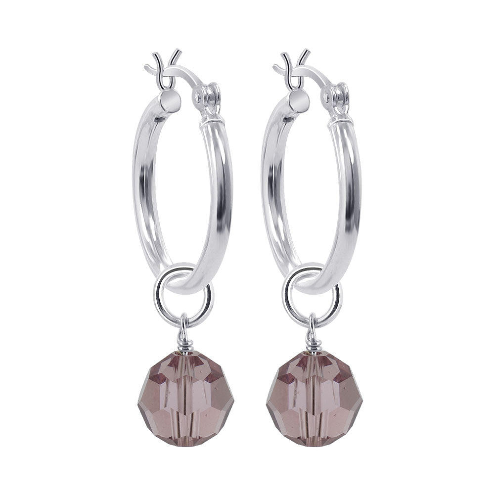 925 Sterling Silver Hoop Earrings with Austrian Crystals Elegant Sparkling Jewelry for Women Handmade Gift for Her