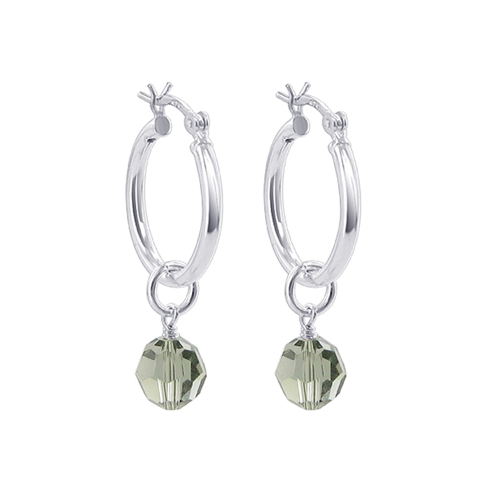 925 Sterling Silver Hoop Earrings with Austrian Crystals Elegant Sparkling Jewelry for Women Handmade Gift for Her
