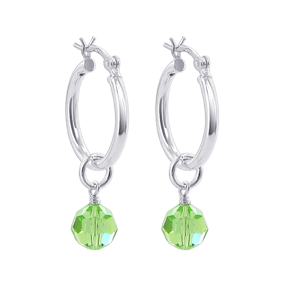 925 Sterling Silver Hoop Earrings with Austrian Crystals Elegant Sparkling Jewelry for Women Handmade Gift for Her