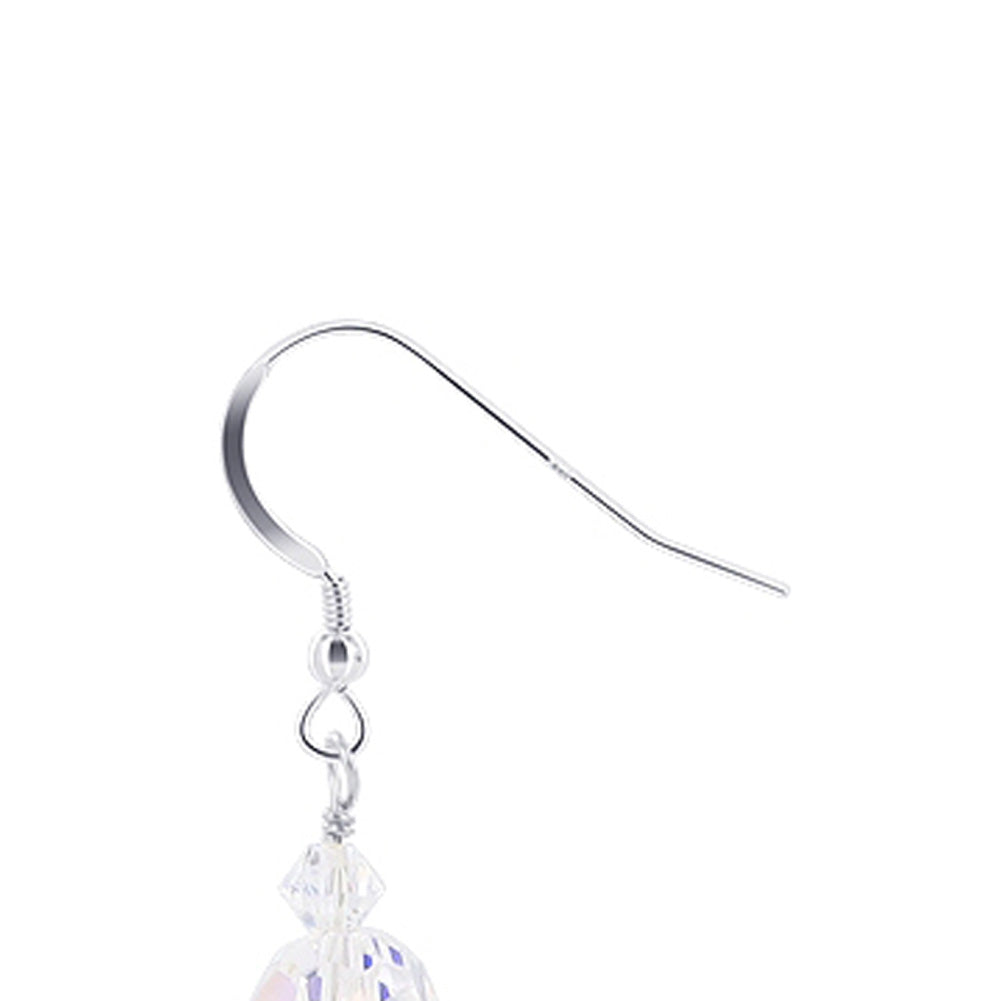 Ball Clear AB Austrian Crystals 925 Sterling Silver Drop Earrings - Gem Avenue