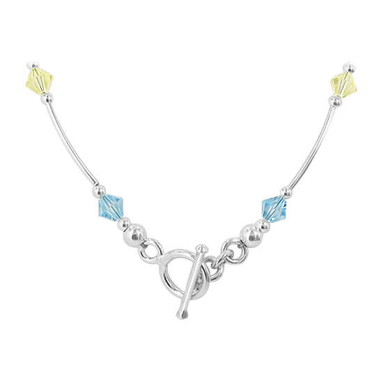 Multicolor Austrian Crystals 925 Sterling Silver Necklace - Gem Avenue