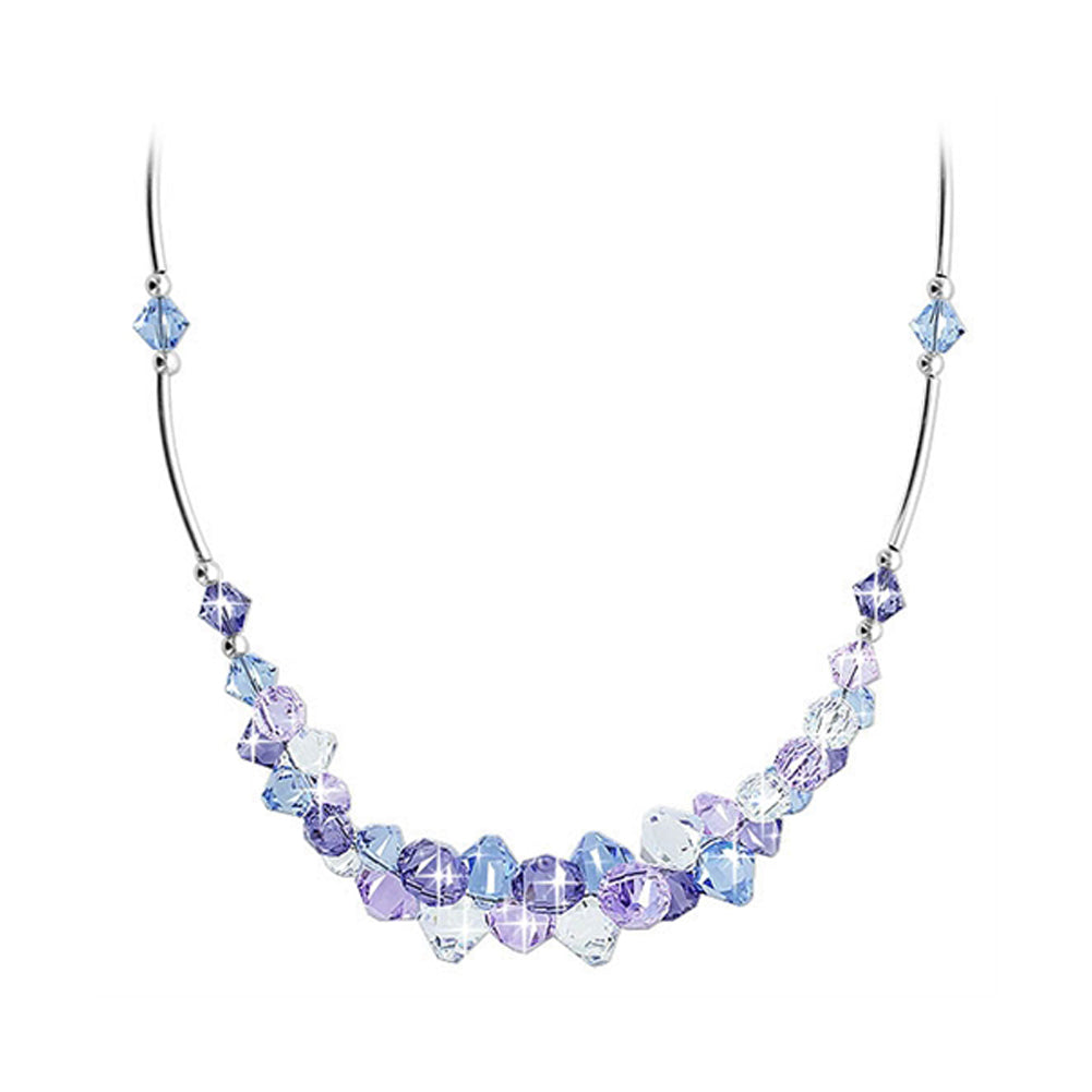 Multicolor Austrian Crystals 925 Sterling Silver Necklace