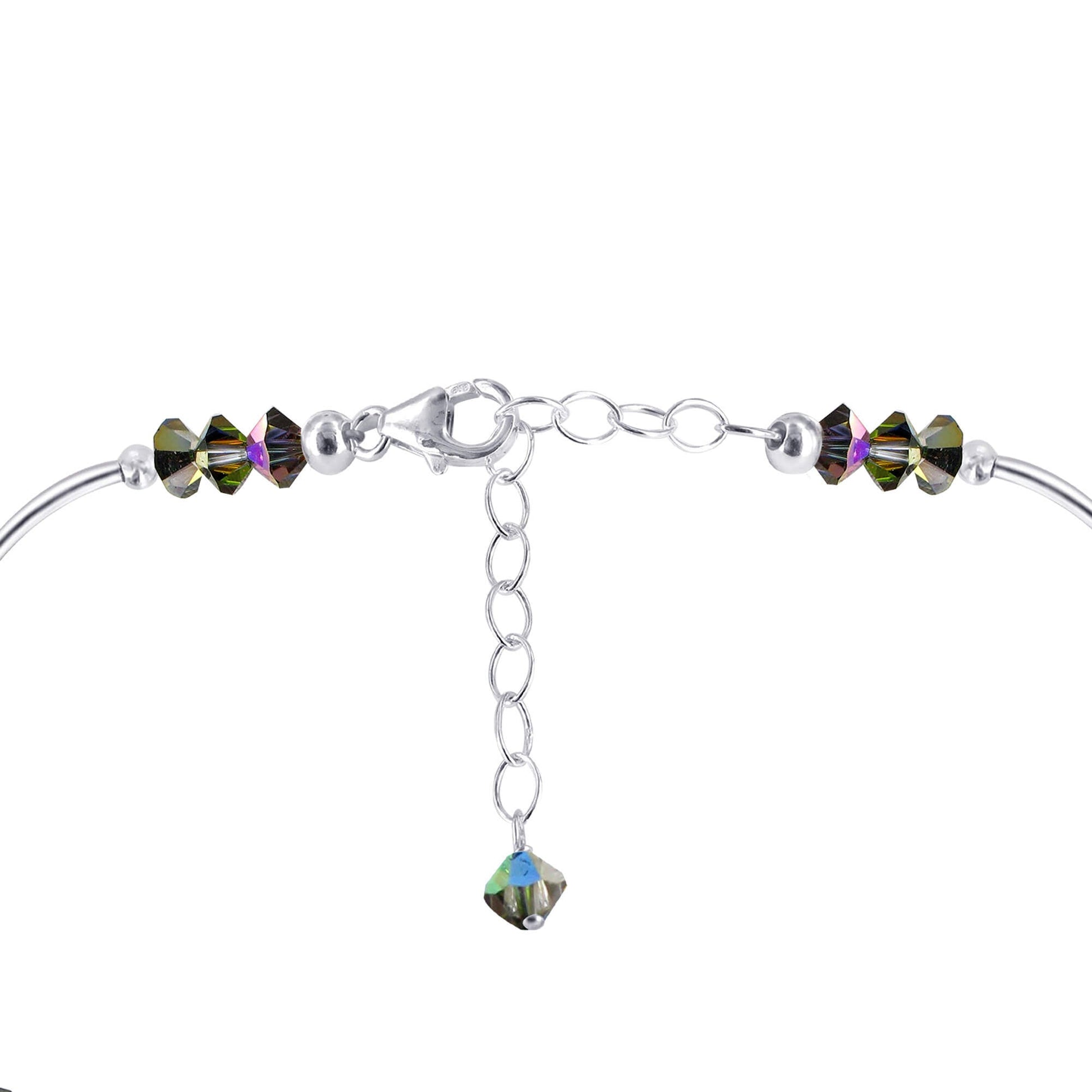 Clear with Vitrail AB Austrian Crystals 925 Sterling Silver Necklace - Gem Avenue