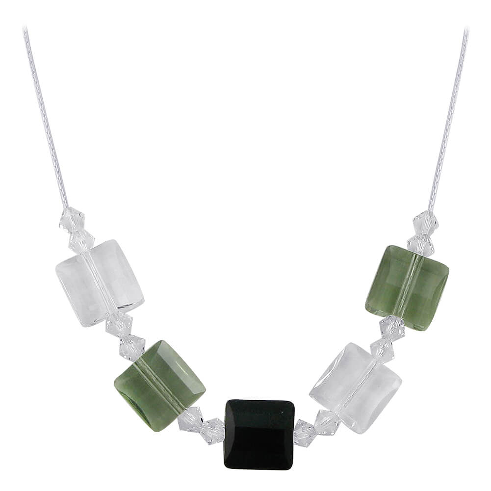 Multicolor Austrian Crystals with 925 Sterling Silver Necklace - Gem Avenue