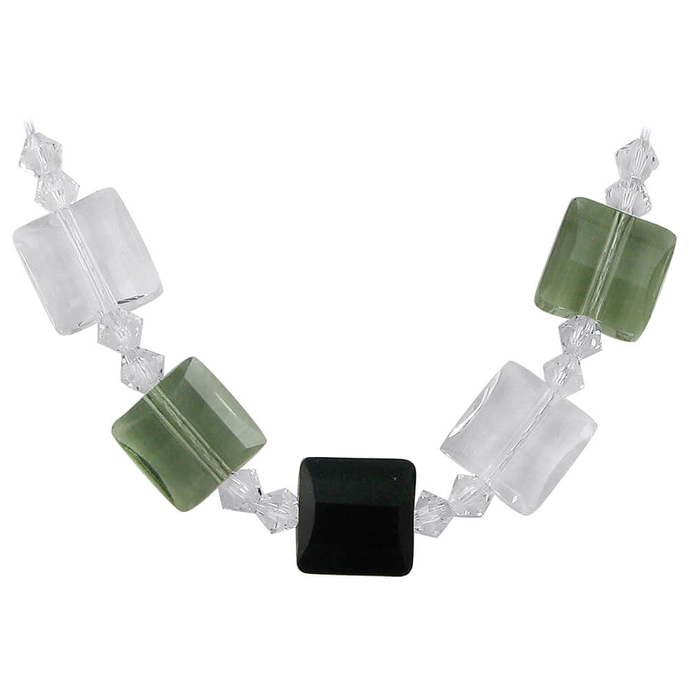 Multicolor Austrian Crystals with 925 Sterling Silver Necklace - Gem Avenue
