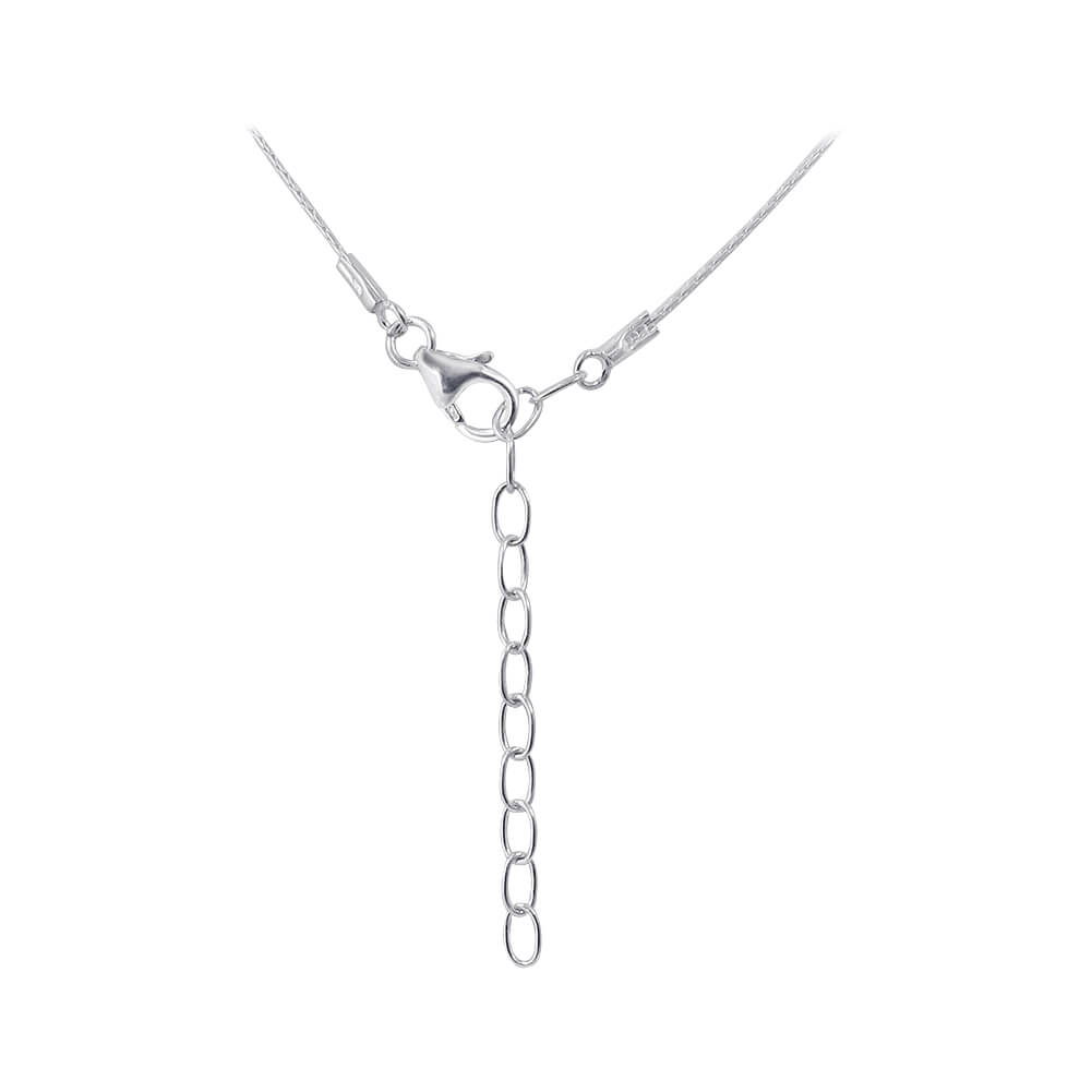 Square Austrian Clear Crystals 925 Sterling Silver Necklace - Gem Avenue