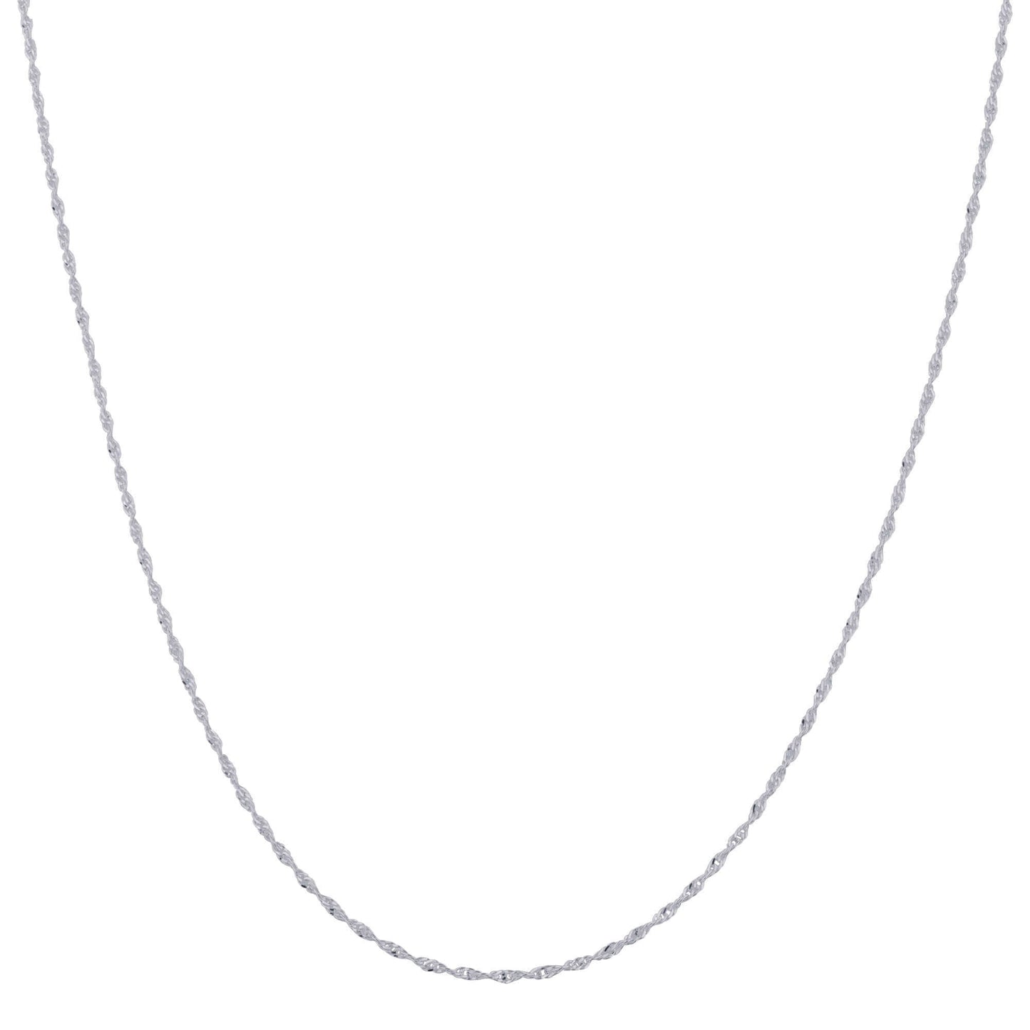 Italian 925 Sterling Silver Winding Singapore Chain Necklace - Gem Avenue