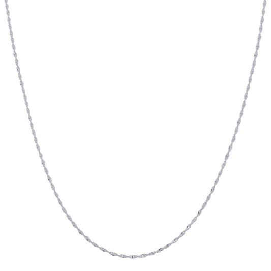 Italian 925 Sterling Silver Winding Singapore Chain Necklace - Gem Avenue