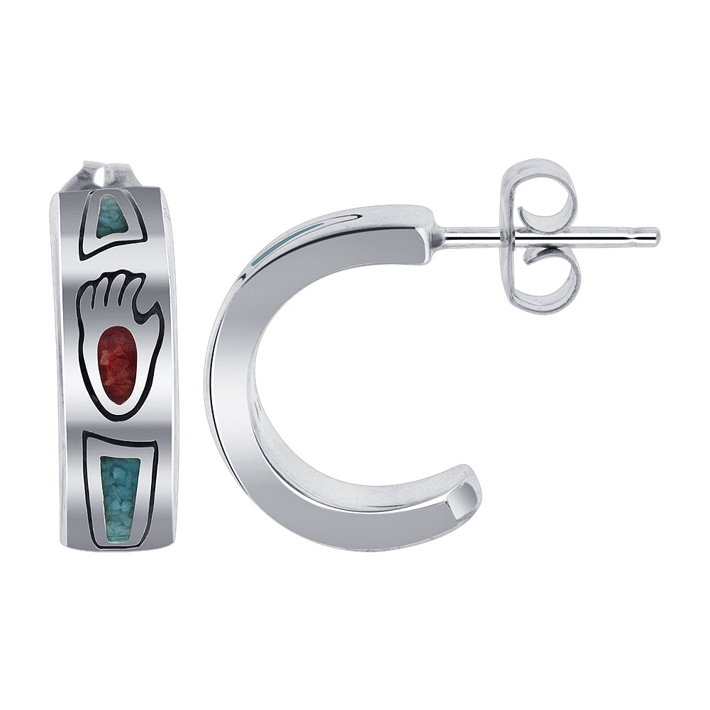 .925 Sterling Silver Southwestern Style Stud Earrings