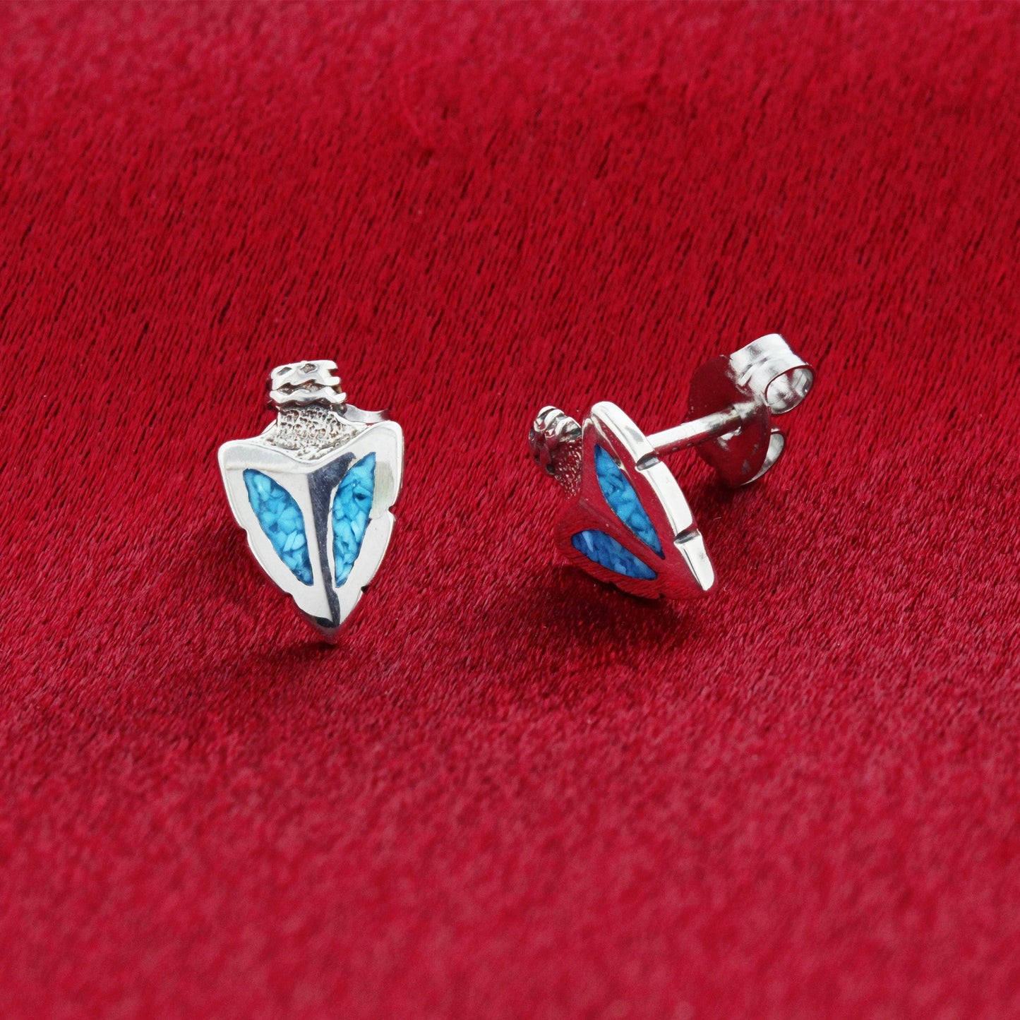 .925 Sterling Silver Southwestern Style Stud Earrings