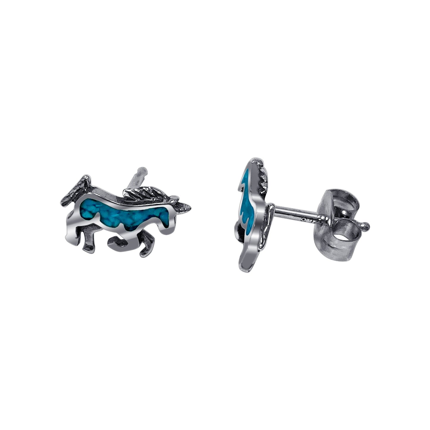 .925 Sterling Silver Southwestern Style Stud Earrings