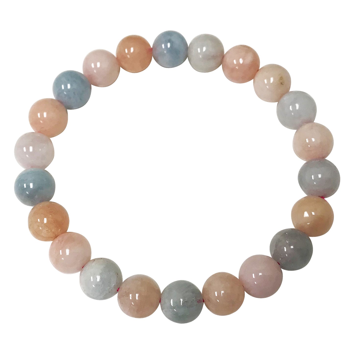 Morganite Gemstone Unisex Stretch Bracelet - Gem Avenue