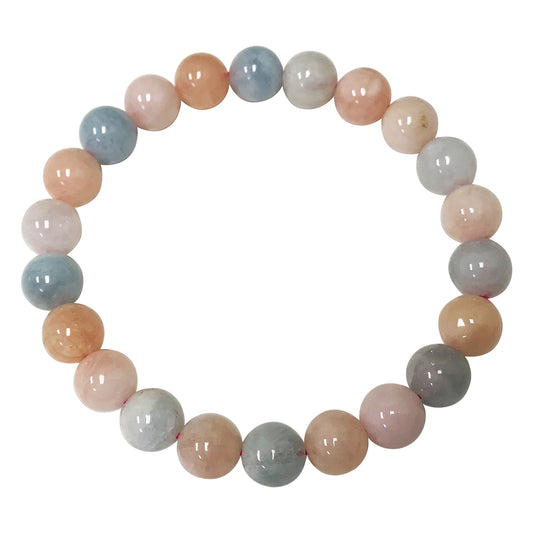Morganite Gemstone Unisex Stretch Bracelet - Gem Avenue
