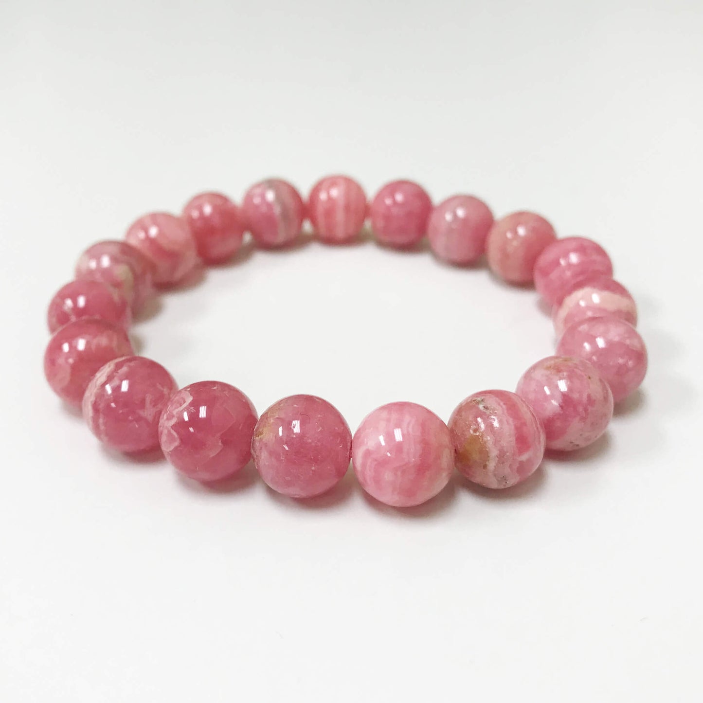 Rhodochrosite Gemstone Bead Unisex Handmade Stretch Bracelet - Gem Avenue