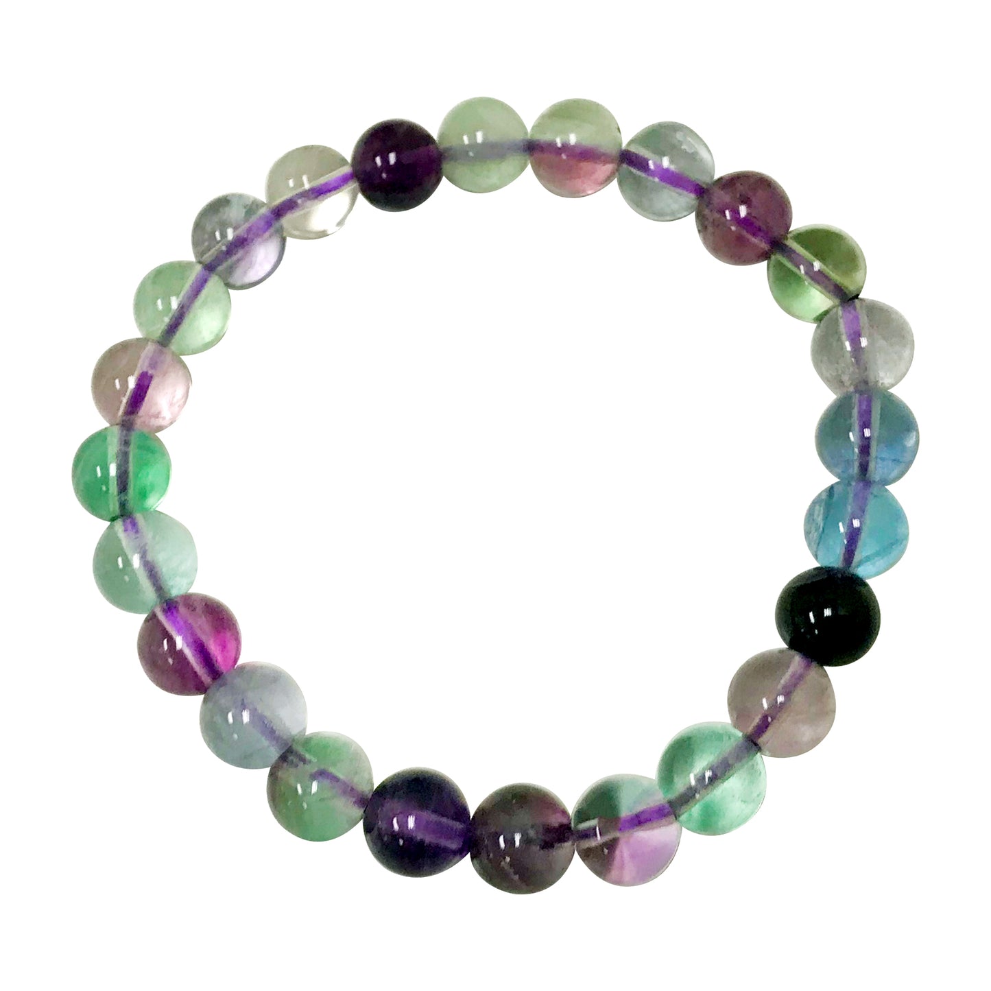 Fluorite Gemstone Unisex Handmade Stretch Bracelet - Gem Avenue