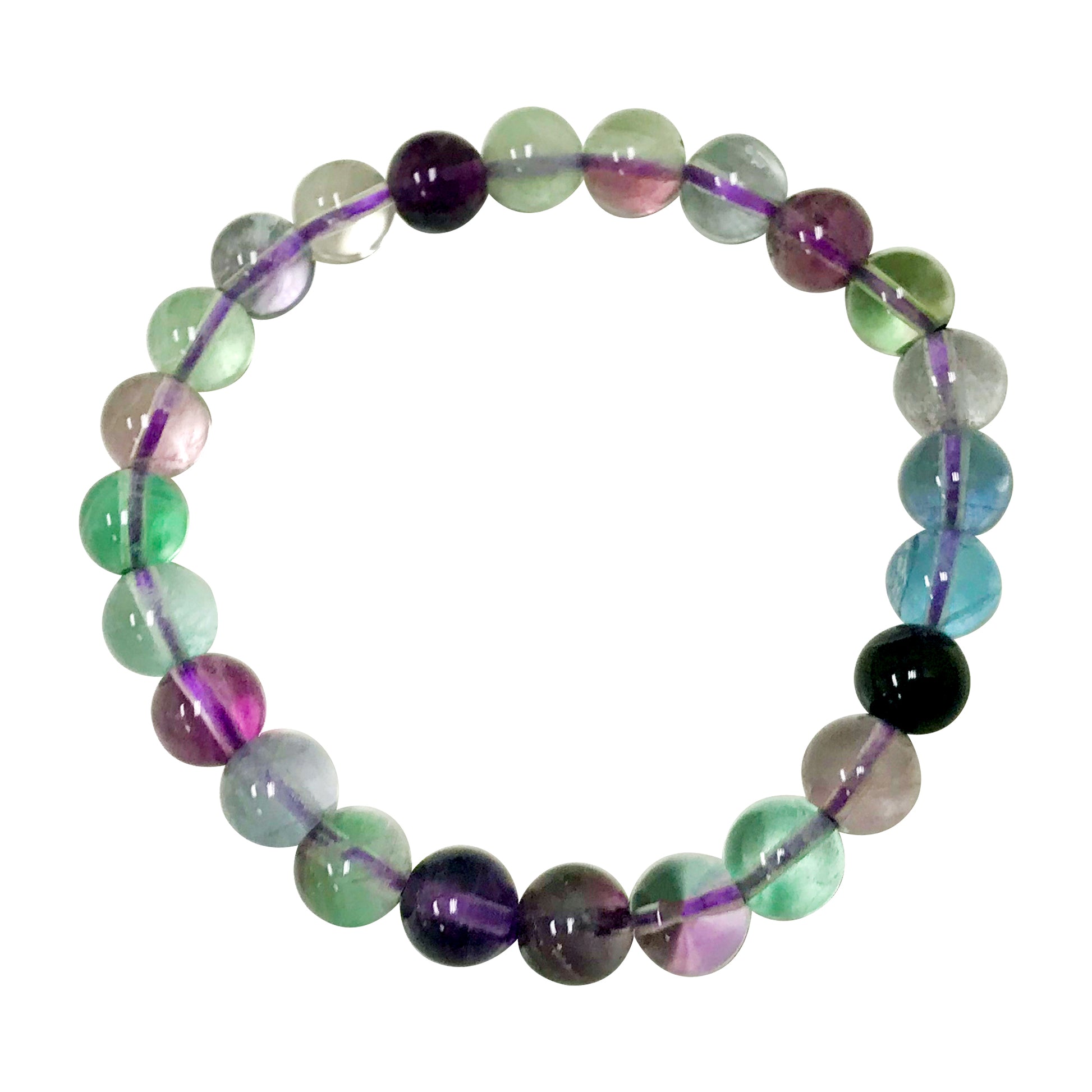 Fluorite Gemstone Unisex Handmade Stretch Bracelet - Gem Avenue
