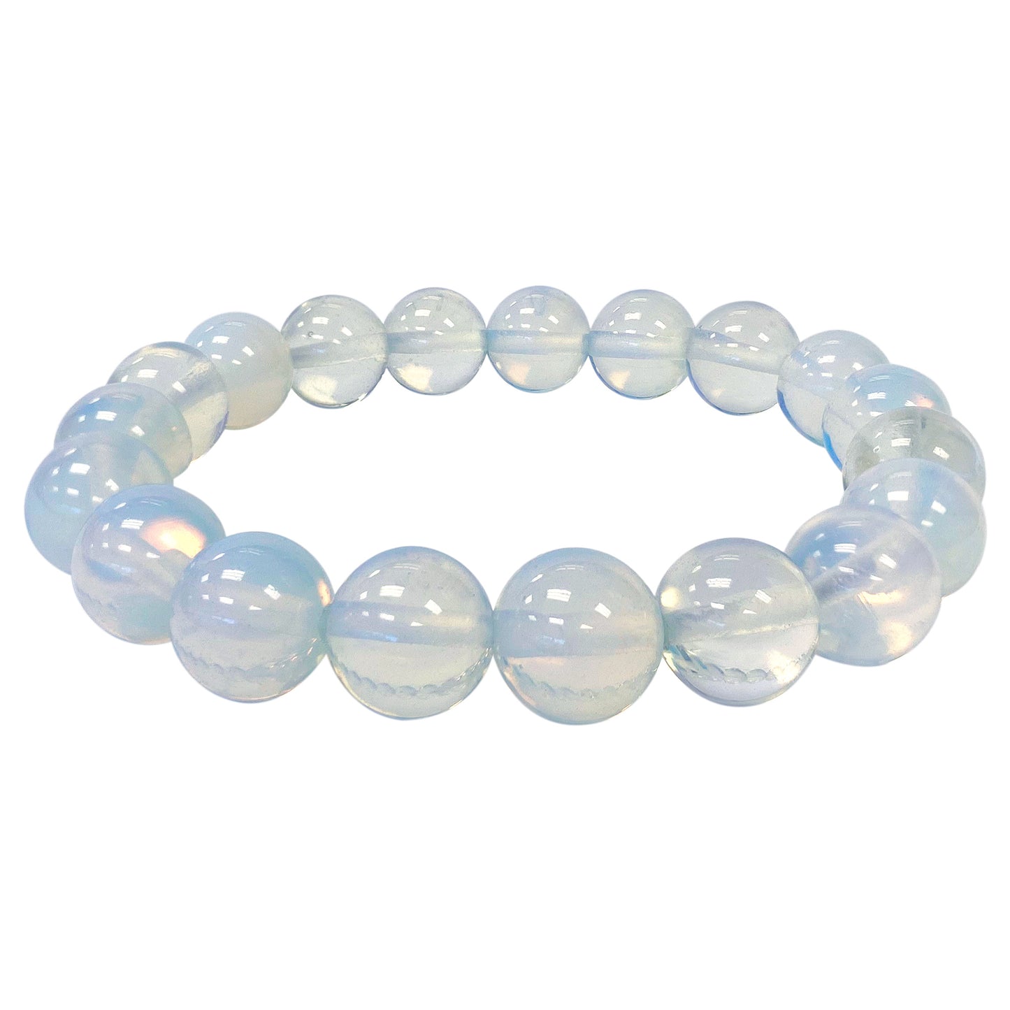 Handmade Stretch Opalite Bead Unisex Bracelet - Gem Avenue