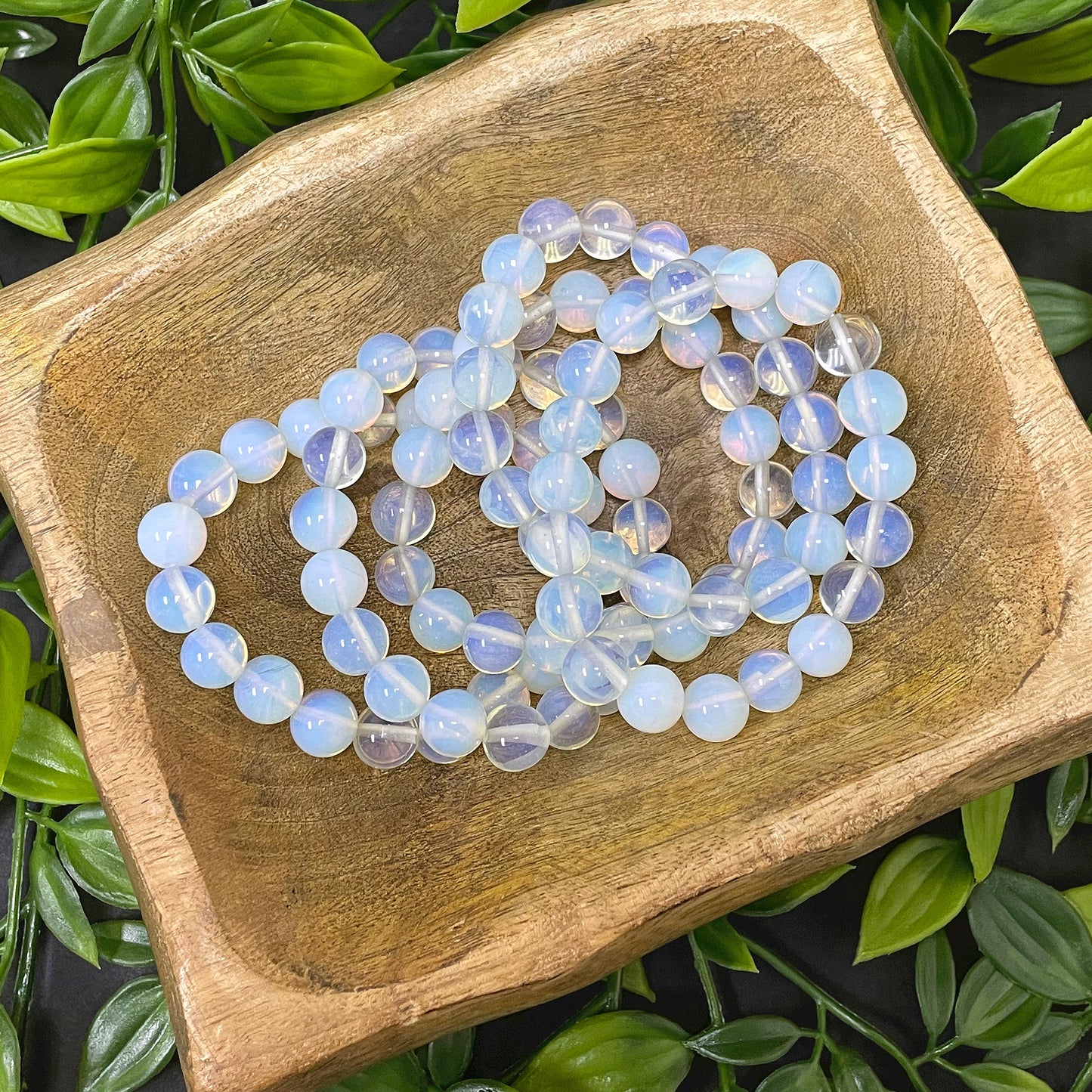 Handmade Stretch Opalite Bead Unisex Bracelet - Gem Avenue