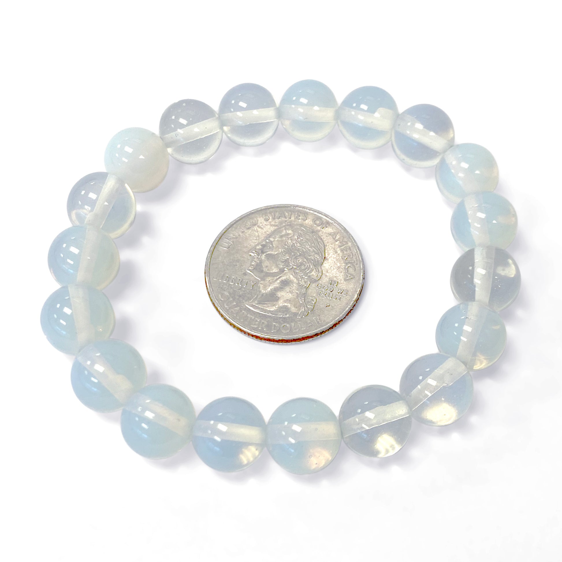Handmade Stretch Opalite Bead Unisex Bracelet - Gem Avenue