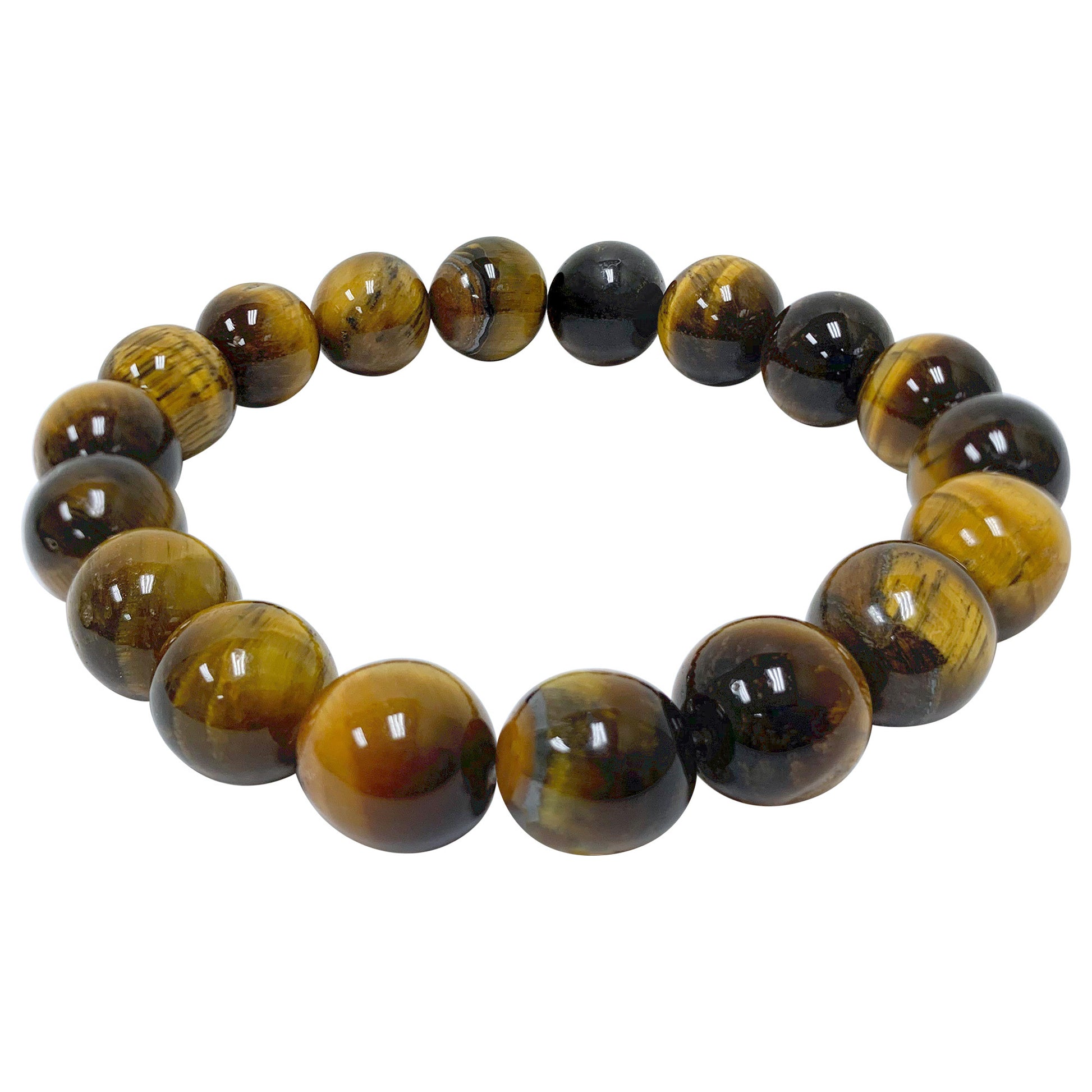 Handmade Stretch Tiger Eye Bead Unisex Bracelet - Gem Avenue