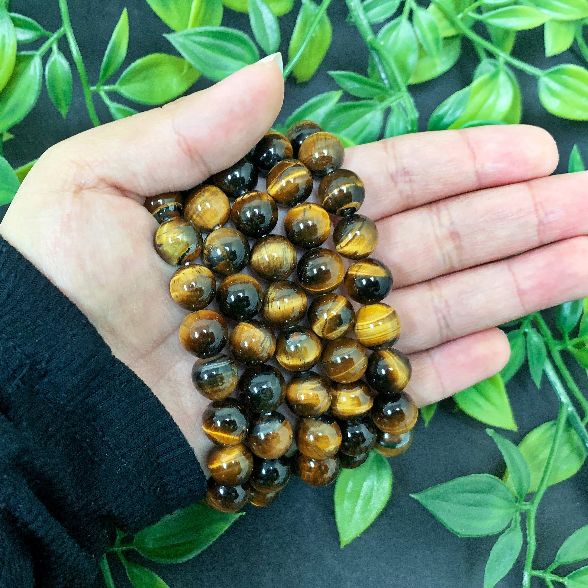 Handmade Stretch Tiger Eye Bead Unisex Bracelet - Gem Avenue