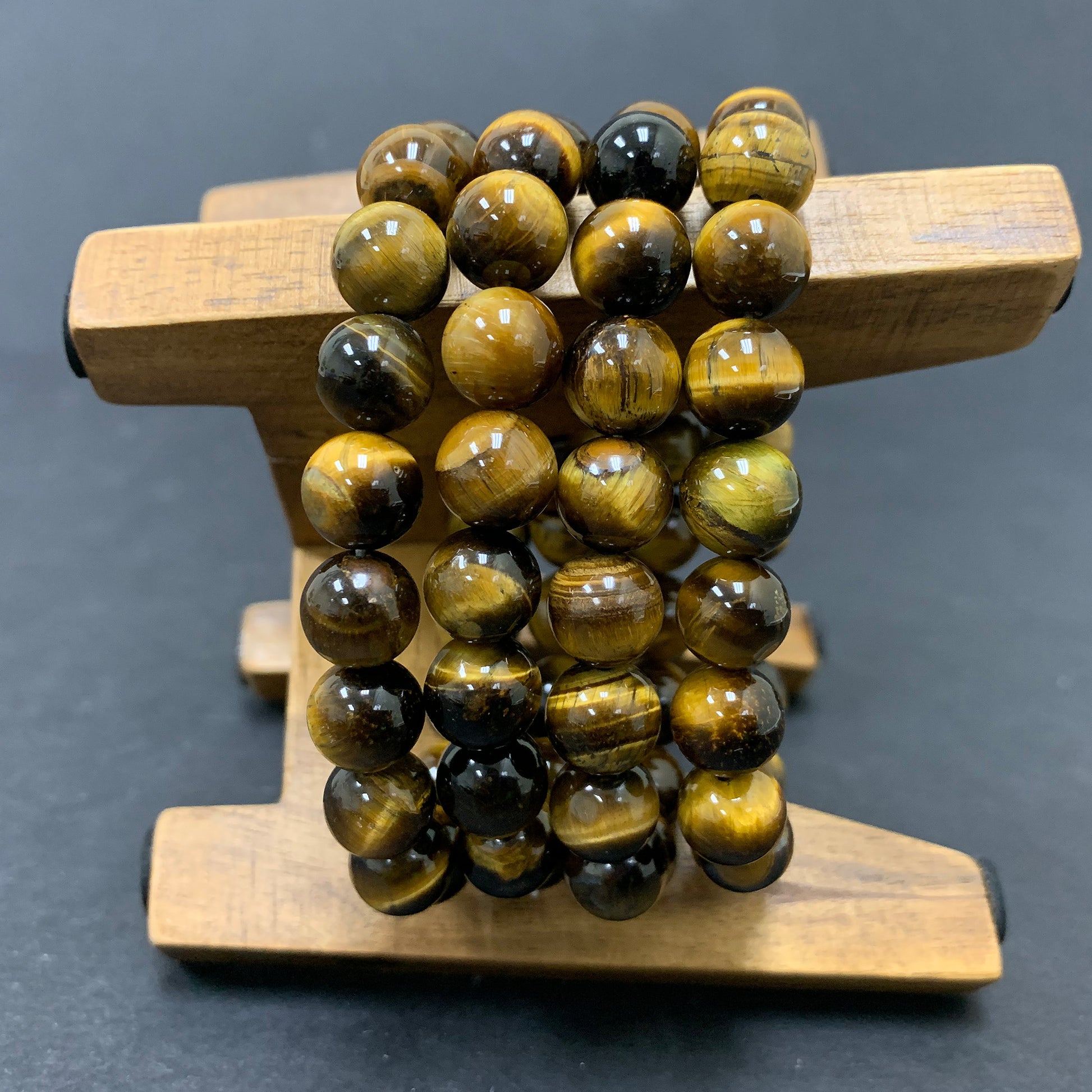 Handmade Stretch Tiger Eye Bead Unisex Bracelet - Gem Avenue